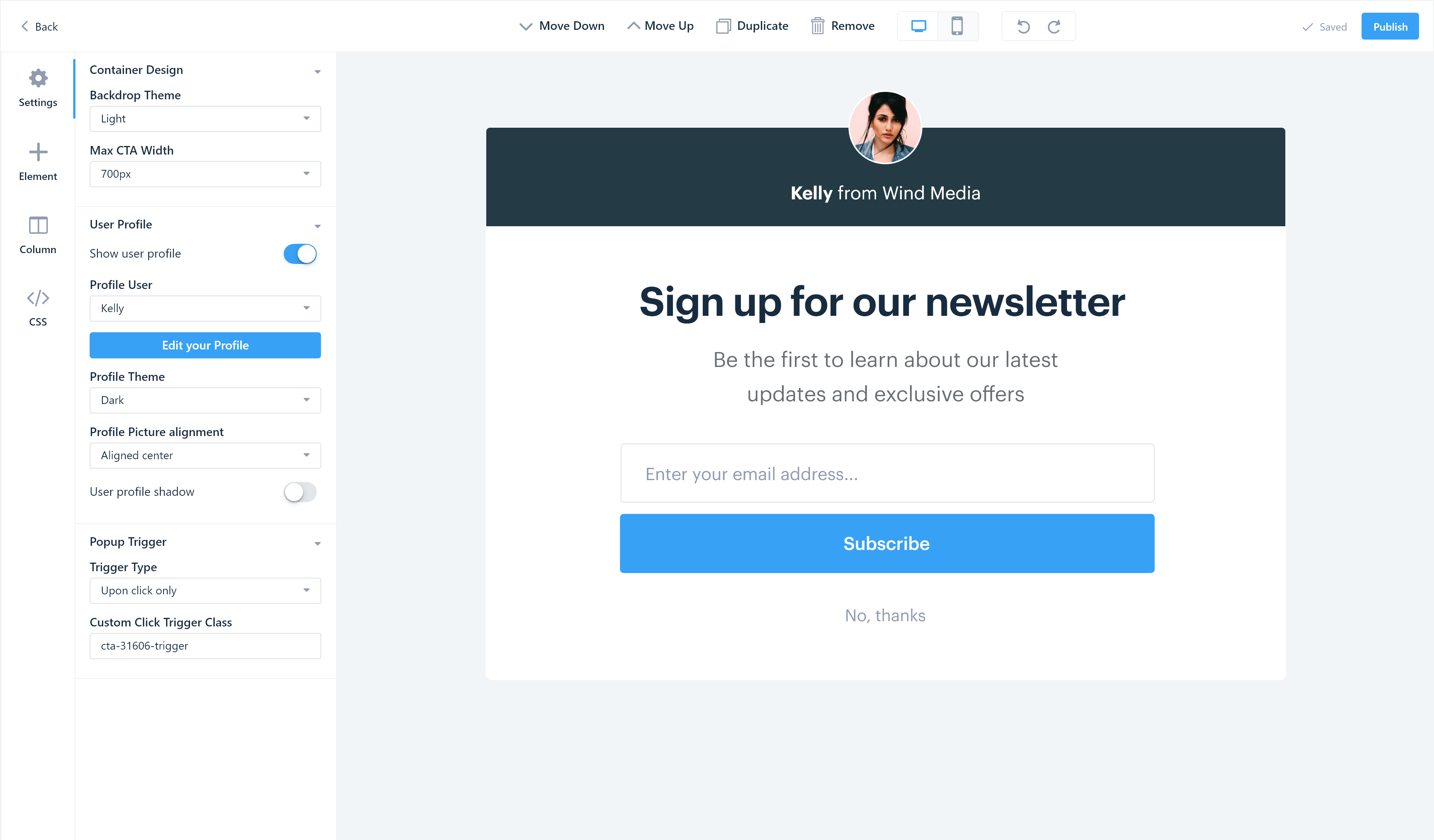 popup forms